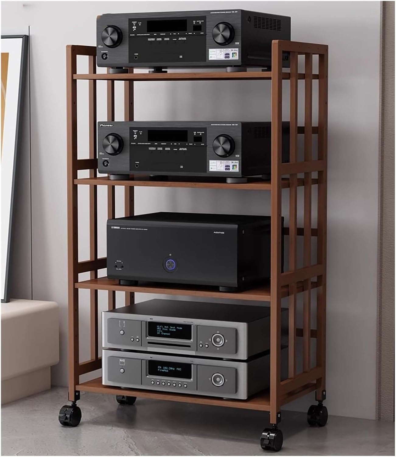 HDYZJQ Stereo Storage Cabinet Rolling Display Stand Large