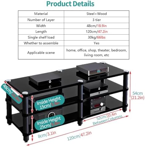 3-Tier Heavy Duty Audio/Video Component Cabinet