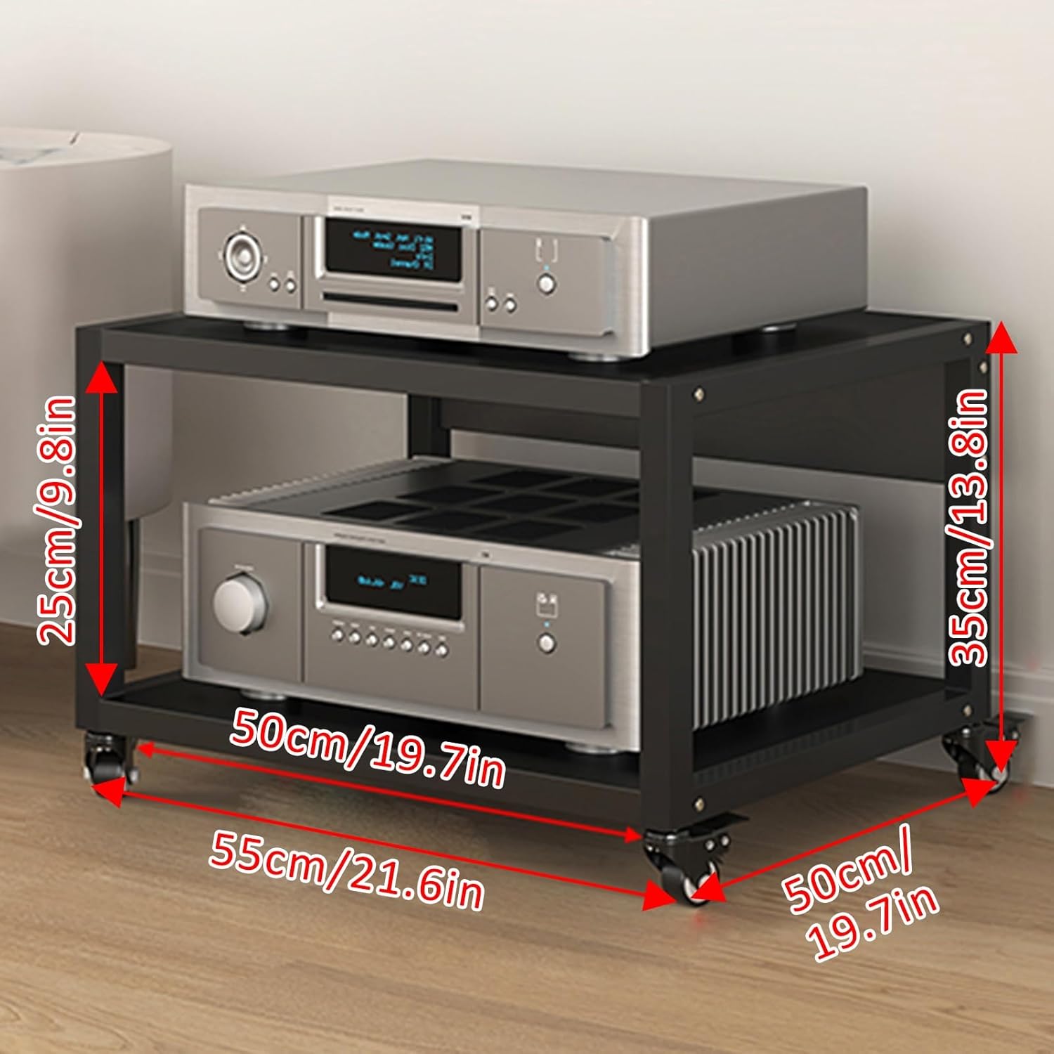 Modern Stereo Stand with Wheels