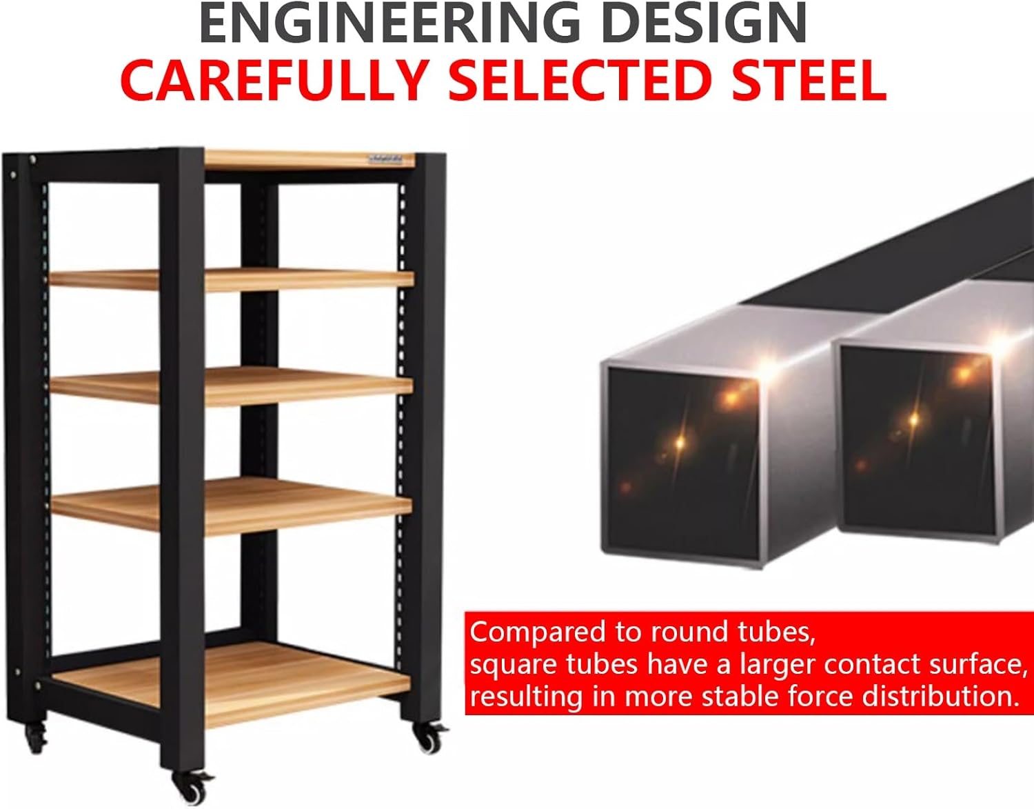 THNSAWX Media Stand with Adjustable Shelves