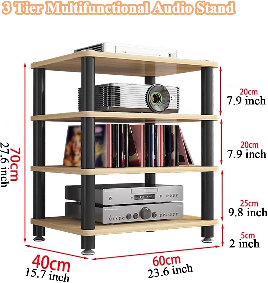 4 Tier Audio Video Equipment Rack Stereo Component Console Stand Media Cabinet