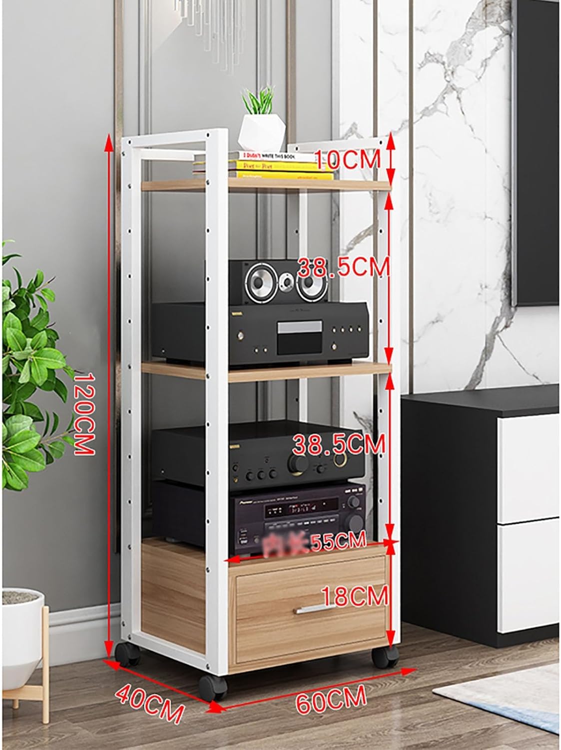 3-Tiers AV Media Stand Corner Shelf