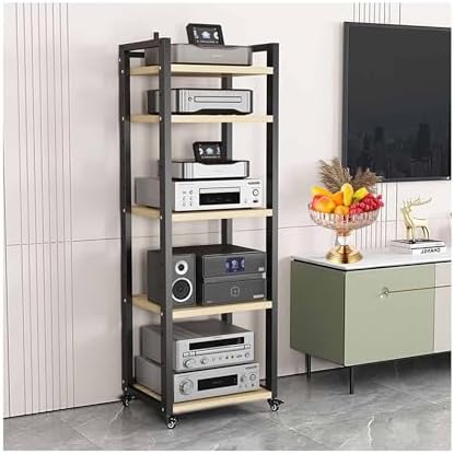 160cm High AV Media Cabinet Stand Stereo Component Storage Cabinet Stereo Racks Audio Tower Rack Corner TV Stand for Living