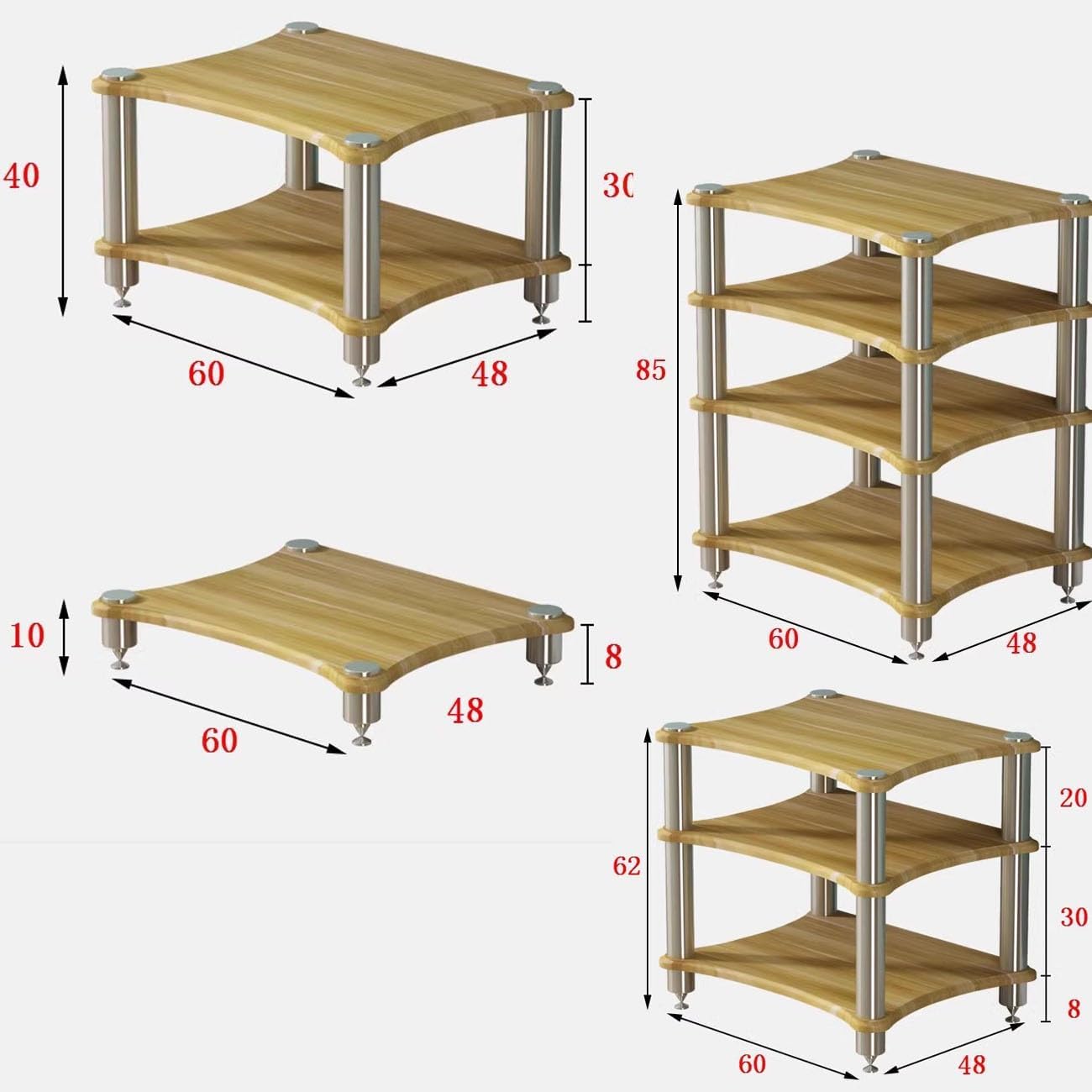 MTSYXYM 1/2/3/4 Tier Audio-Video Media Stand