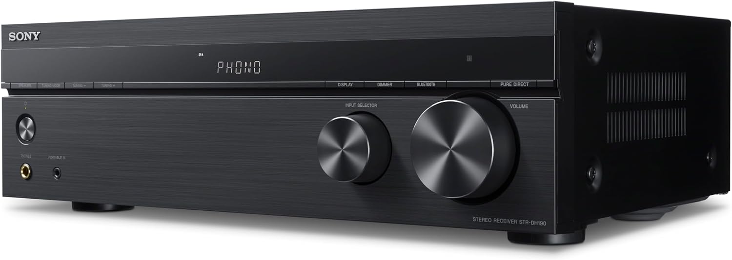Sony STRDH190 2-ch Home Stereo Receiver with Phono Inputs & Bluetooth Black