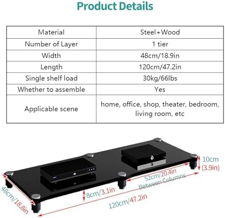 AV Media Cabinet Stand Component - Multi Storey Shock Absorption Large Stereo Racks and Stands - Household Audio Video Shelving for Amplifiers