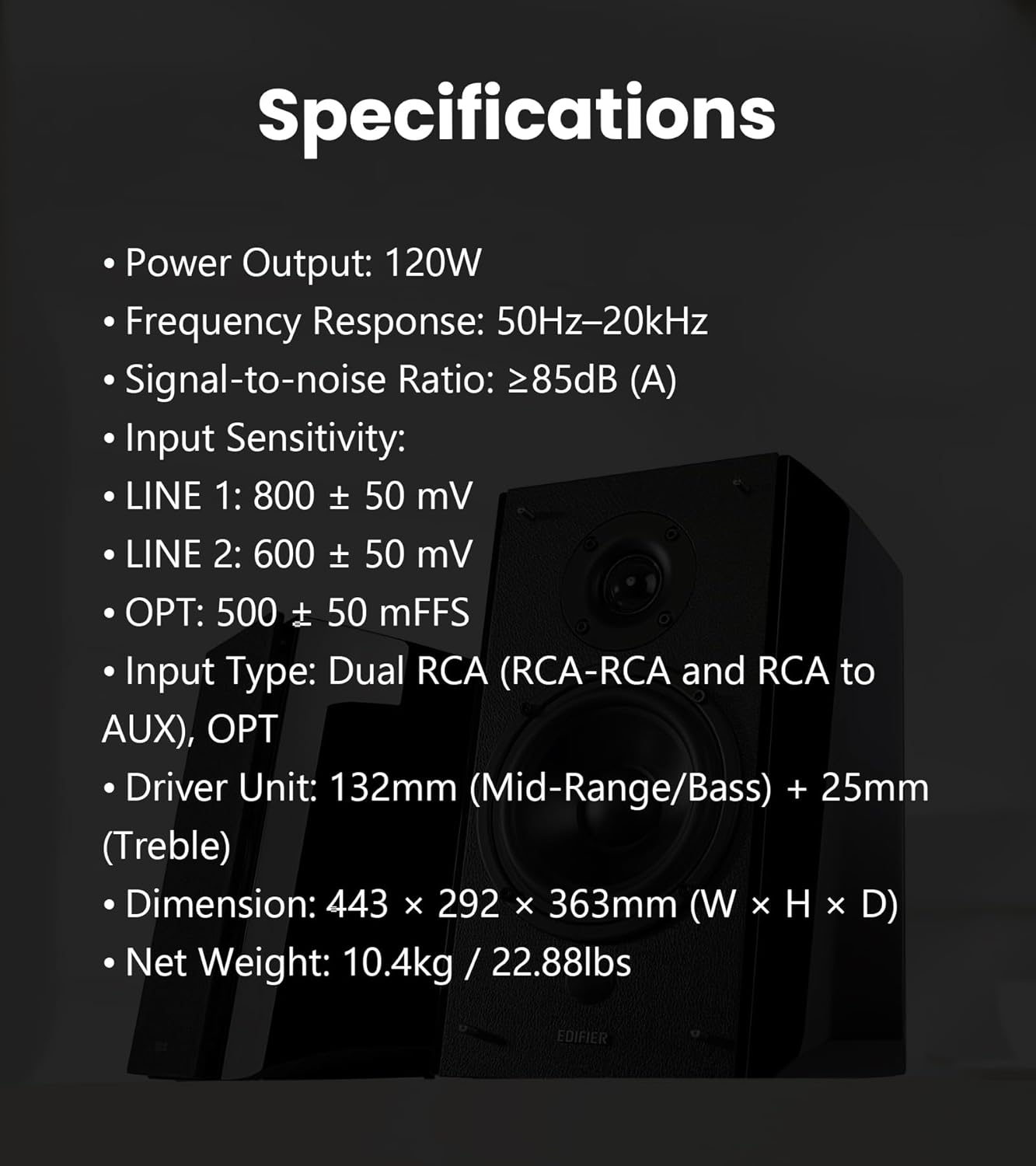Edifier R2000DB Active Bluetooth Bookshelf Speakers - Optical Input - 2.0 Wireless Near-Field Studio Monitor Speaker - 120 Watts RMS with 53 Large Woofer Black