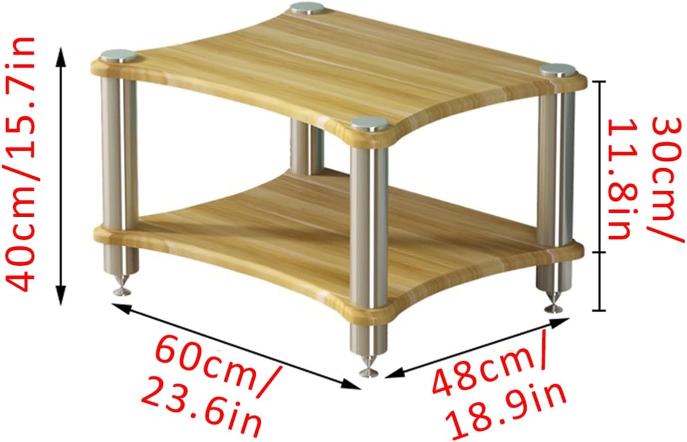 MDYHY Speaker Mount 2 Tier AV Media Stand for Entertainment System Audio Component Cabinet with HiFi Rack and Video Game Console Shelf Ideal for Meeting Living and Recording Rooms Dark Black 60x40