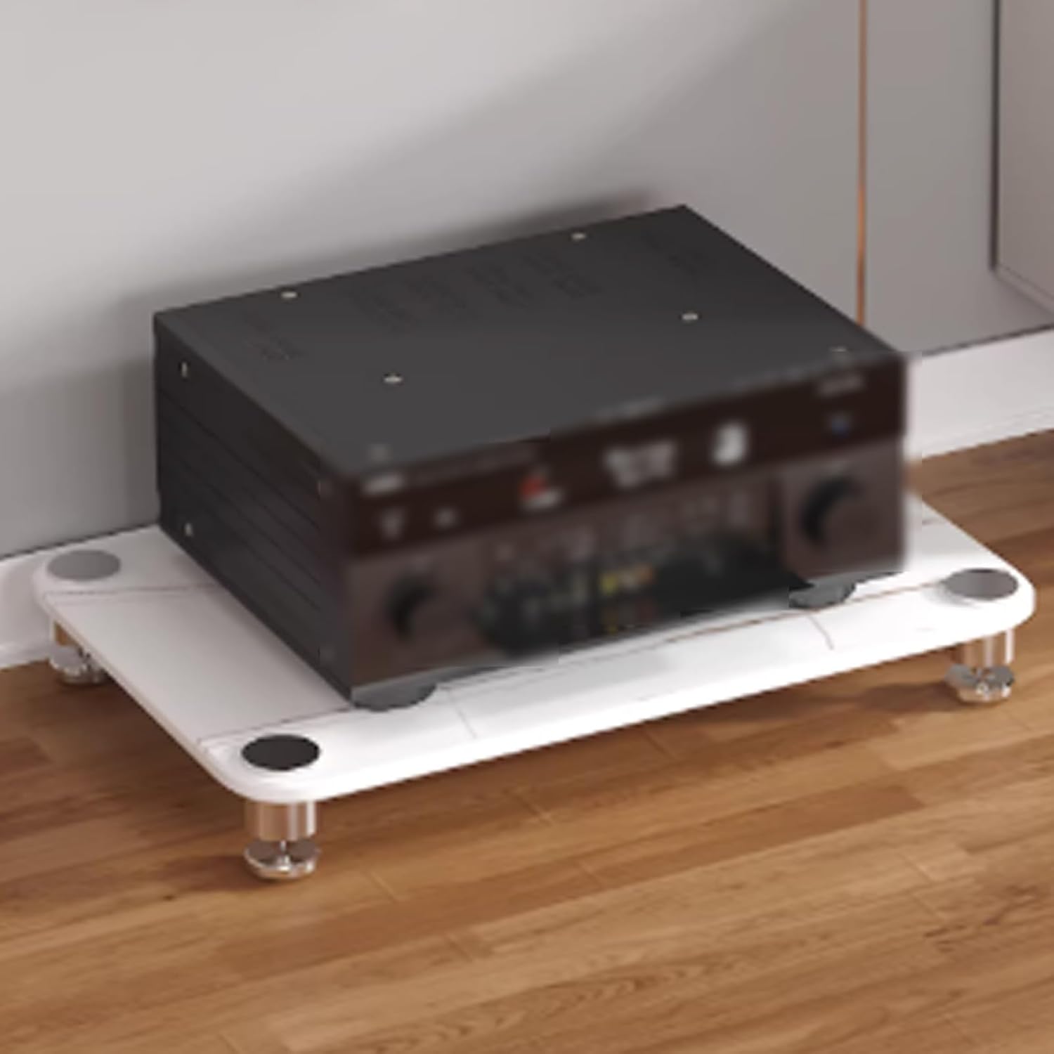 YUGXTH Media Stand Audio Rack with Alloy Shock-Absorbing Feet