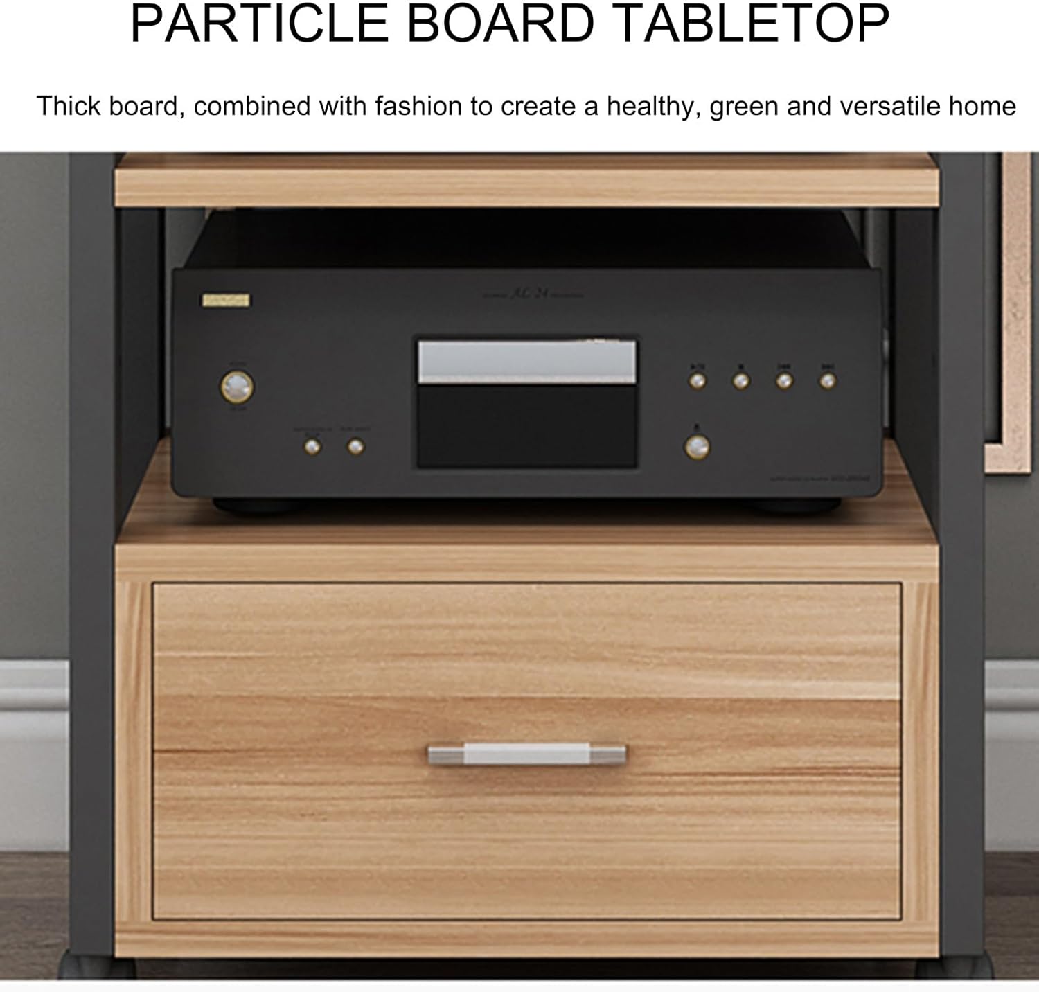 HXFAAFXH Modern Audio-Video Media Stand Movable Audio Stand Media Player Stand Home Stereo System Entertainment Components Cabinet for Gaming