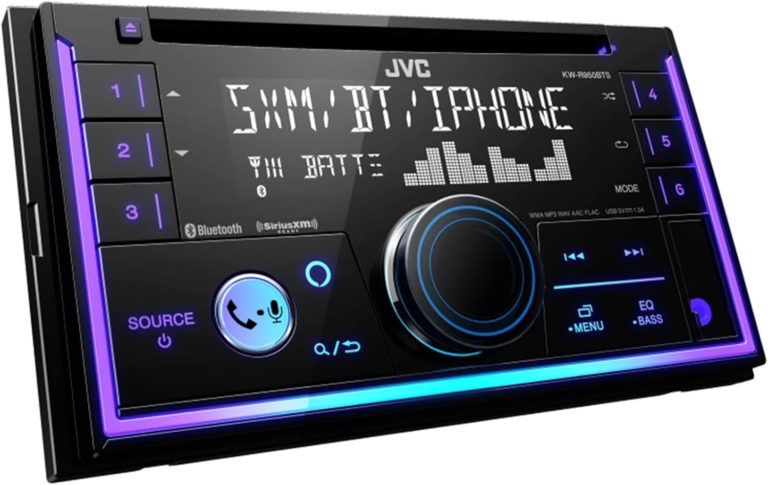JVC KW-R950BTS Double-DIN Bluetooth USB/AUX CD Player AM/FM Radio Stereo Receiver W/Install Kit