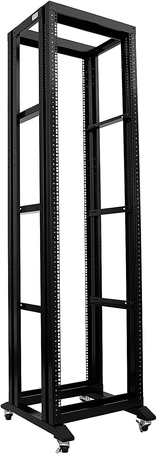 Raising Electronics Server Rack Open Frame Rack 4 Post 19 inch Adjustable Server/Audio Rack Cold Rolled Steel(42U