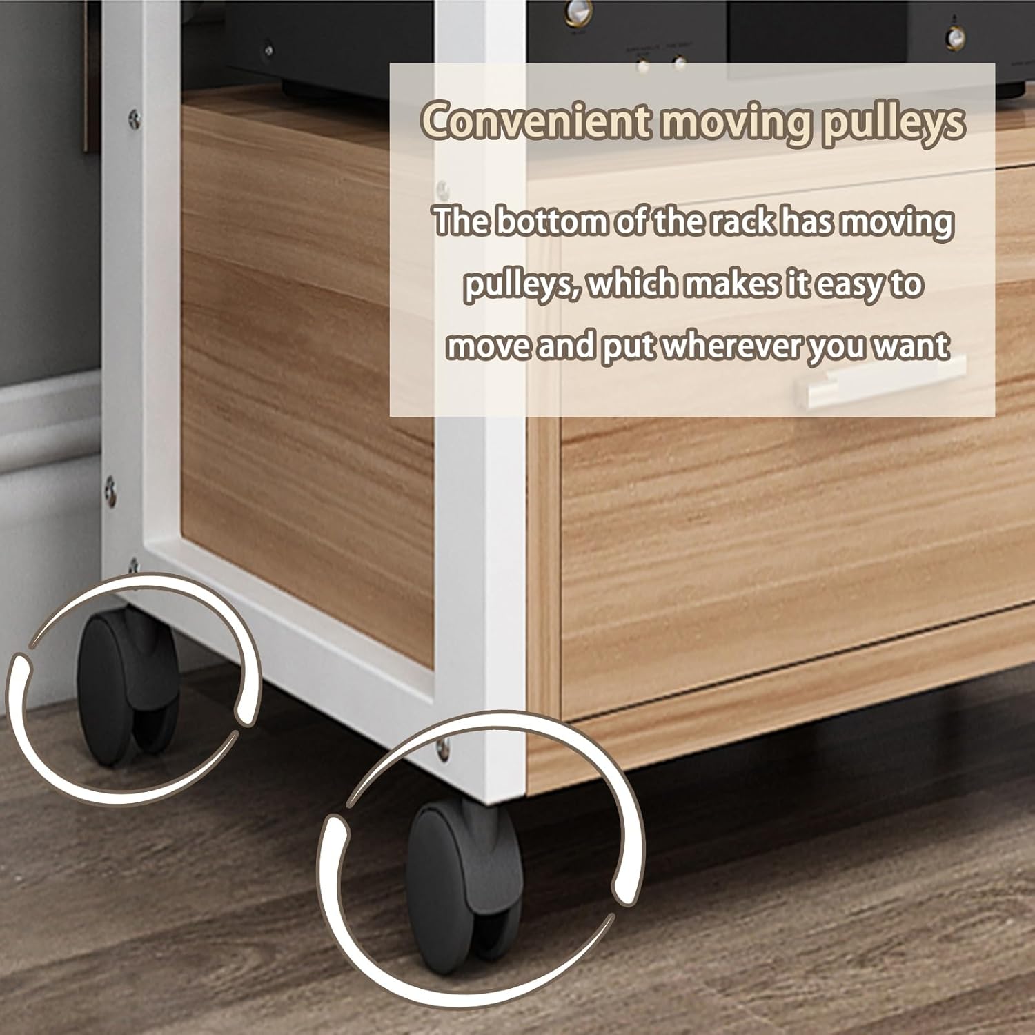 KUKIXKK with Wheels Audio-Video Media Stand Design