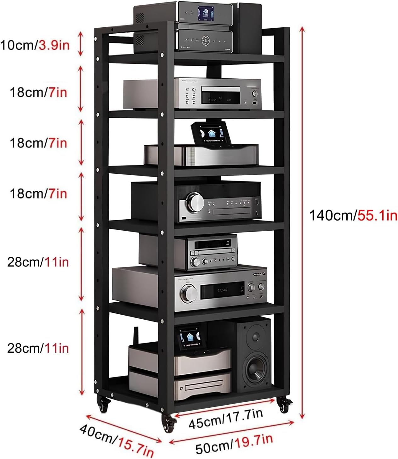 ISOFORMA 6 Tier Audio Rack