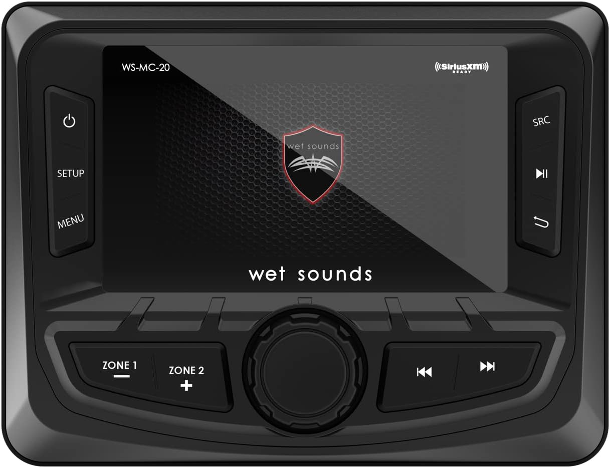 Wet Sounds | WS-MC-20 | Compact 2-Zone Media Receiver Source Unit with SiriusXM-Ready