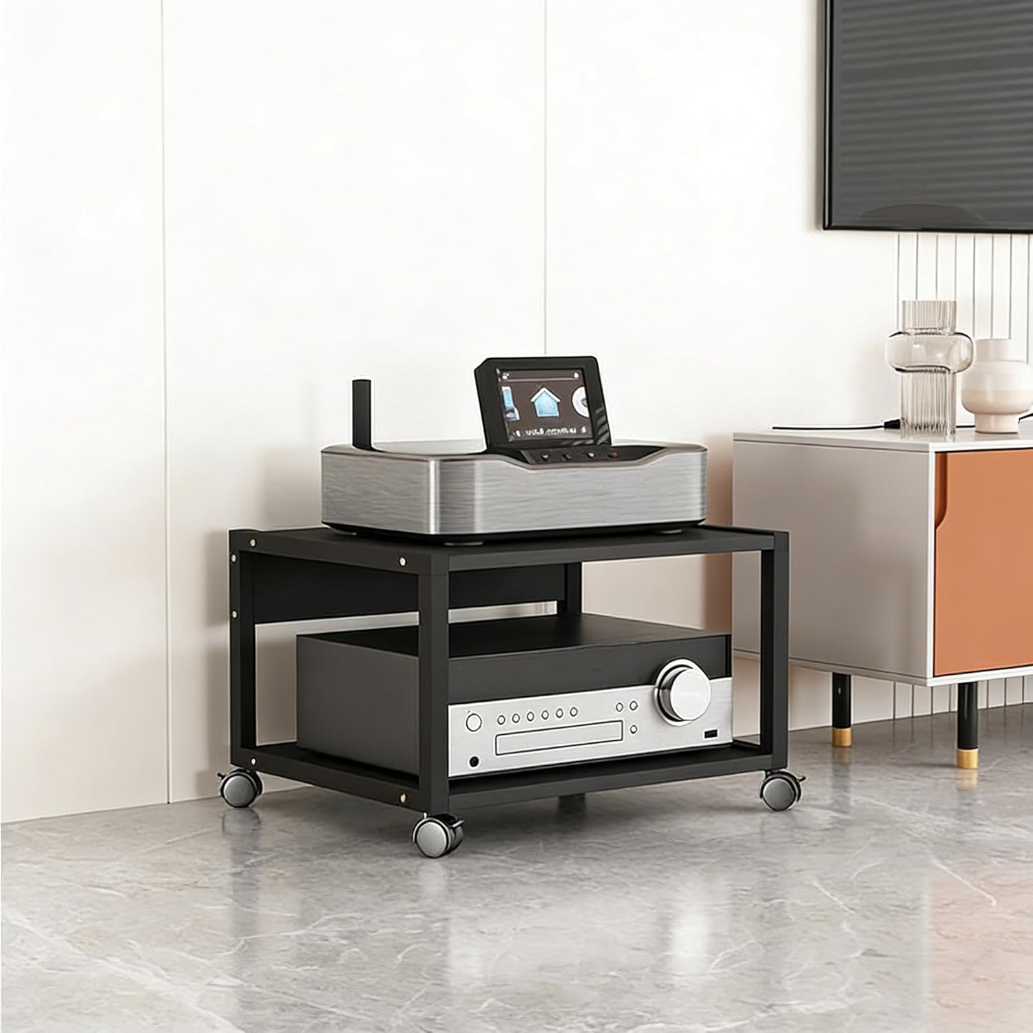 saun 2 Tier Audio Rack Tower