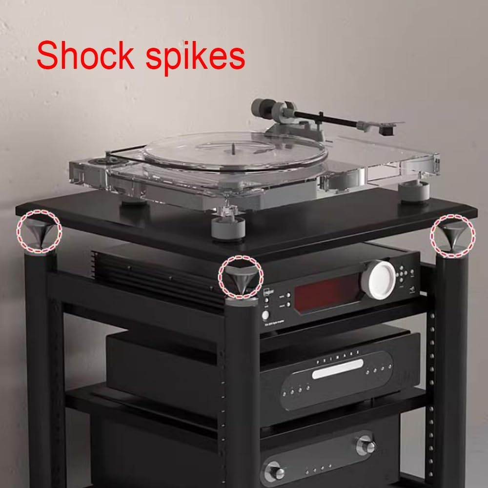 BIUBPW HiFi Stand AV Media Stand with Adjustable Shelves 3 4 5Tier Record Player Stand