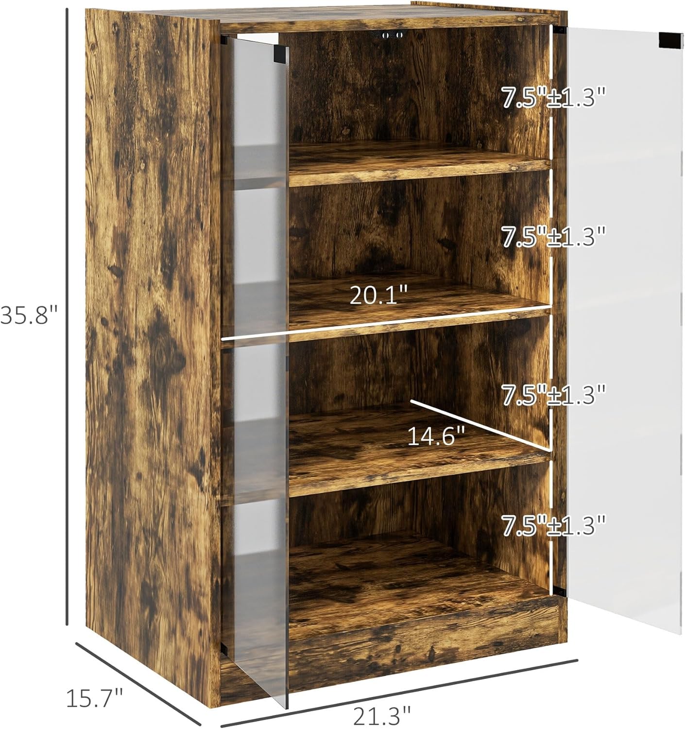Retro Media Cabinet with 4-Tier Stereo