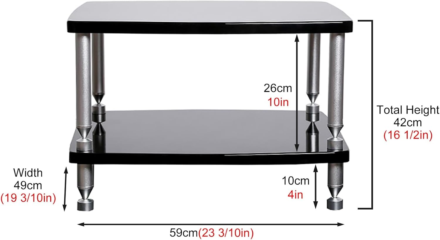 SRNSAEB Heavy Duty Stereo Rack System for Home/Bedroom/Office