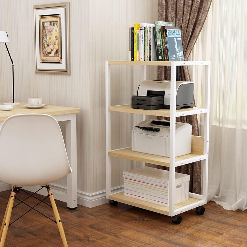 WUHUQN Media Stand Audio Video Media Stand Cabinet with 4 Shelves AV Media Stand Corner Shelf Audio Rack Stand Tower for Home/Office/Audio Video