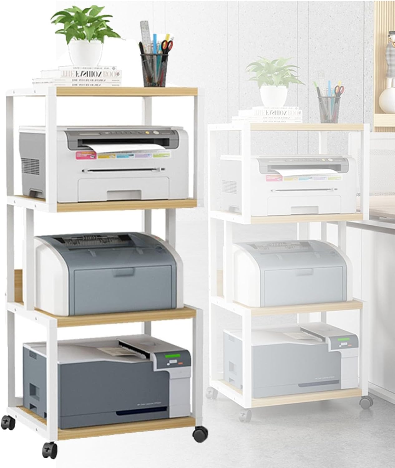 YLQFGUVWK 4-Tier AV Media Cabinet Stand Component Cabinet