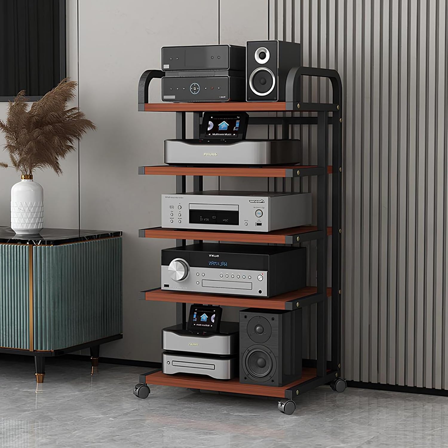 ZCSL Modern Stereo Stand with Wheels