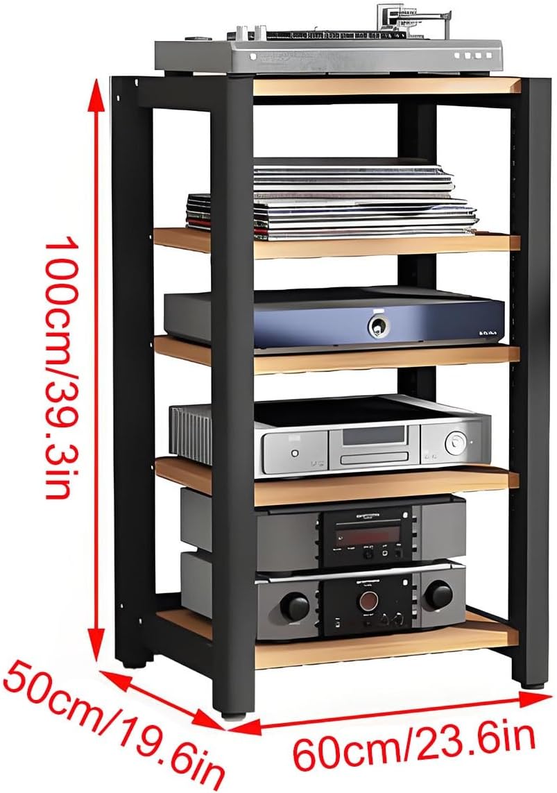 2/3/4/5 Tier Audio Cabinet Record Player Stand Audio Rack