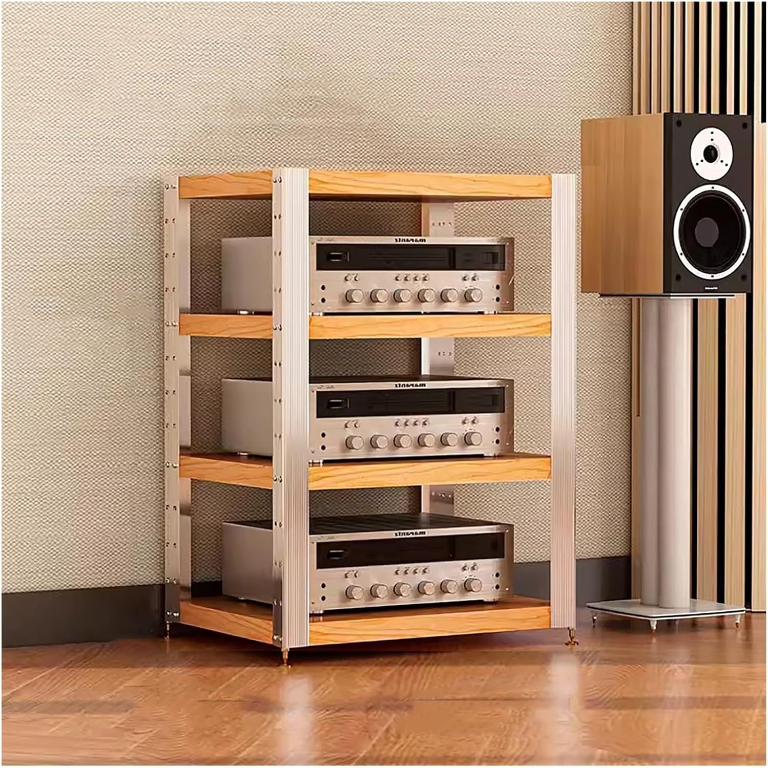 HDYZJQ AV Media Shelf for DVD Players - Game Console - TV Box - Cable Box - WiFi Router - Stereo Racks - Audio Equipment Stands Professional 16 22 32in - 1/2/3-Tier(3 Tier)