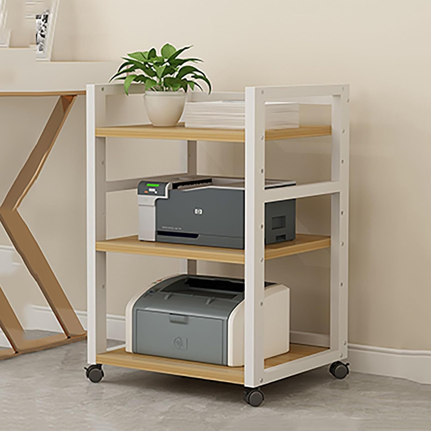 HOFSSI Metal Steel Frame Amplifier Rack - 3-Tier Media Stand for Home Theatre