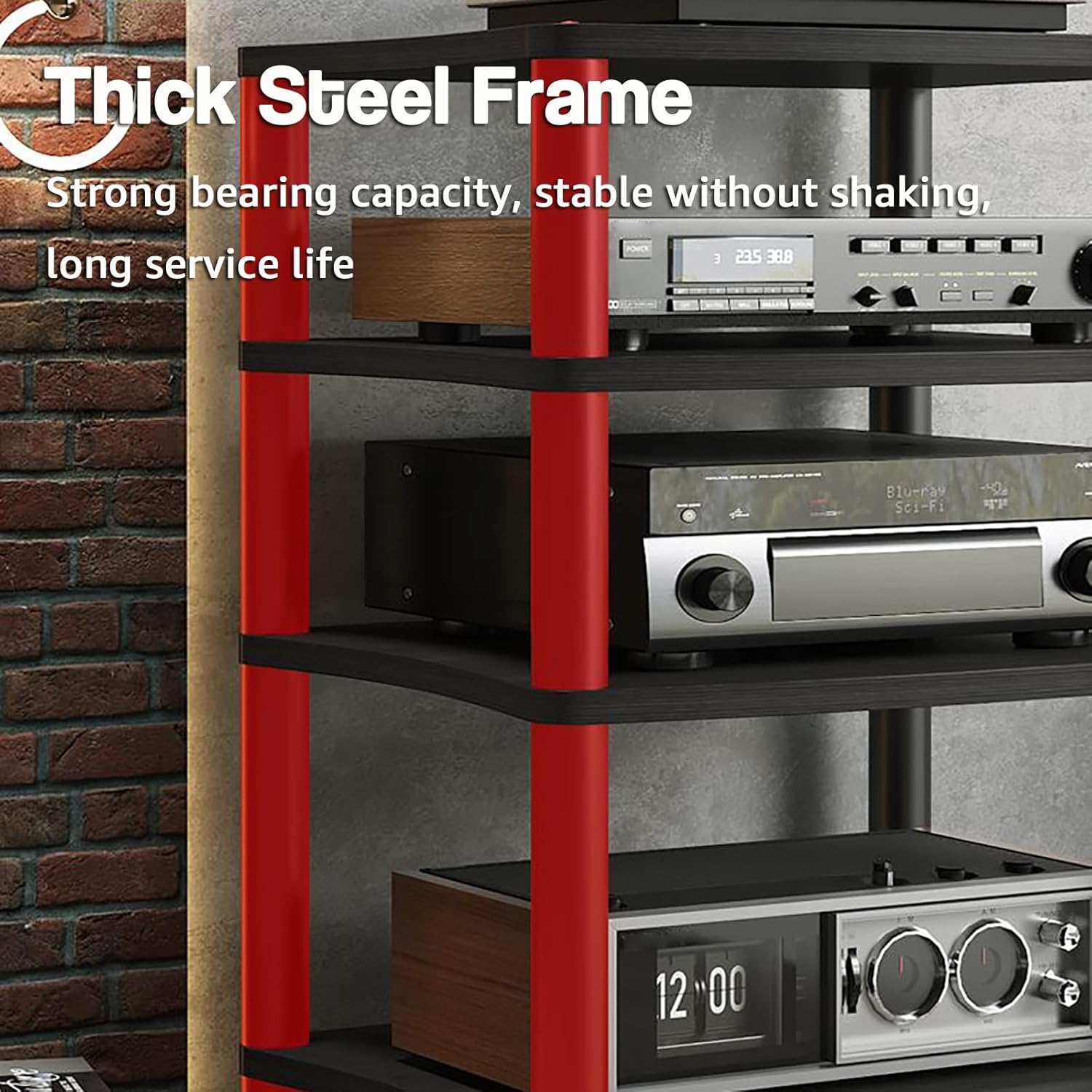 White 1-Tier Stereo Rack AV Media Stand