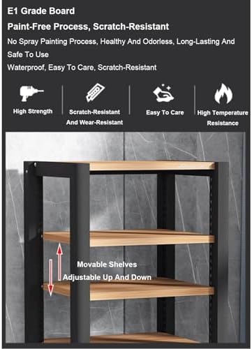 HiFi Stereo Audio Tower Rack - 3 Tier Wooden Media Stand with Adjustable Shelves