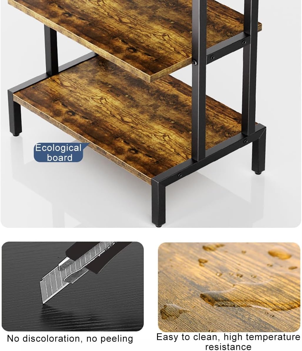 4 Tier Media Record Player Stand for Ng Living Room Stereo Shelf with DVD Shelf and Audio Cabinet Ideal for Home Office and Kitchen Recording Studio