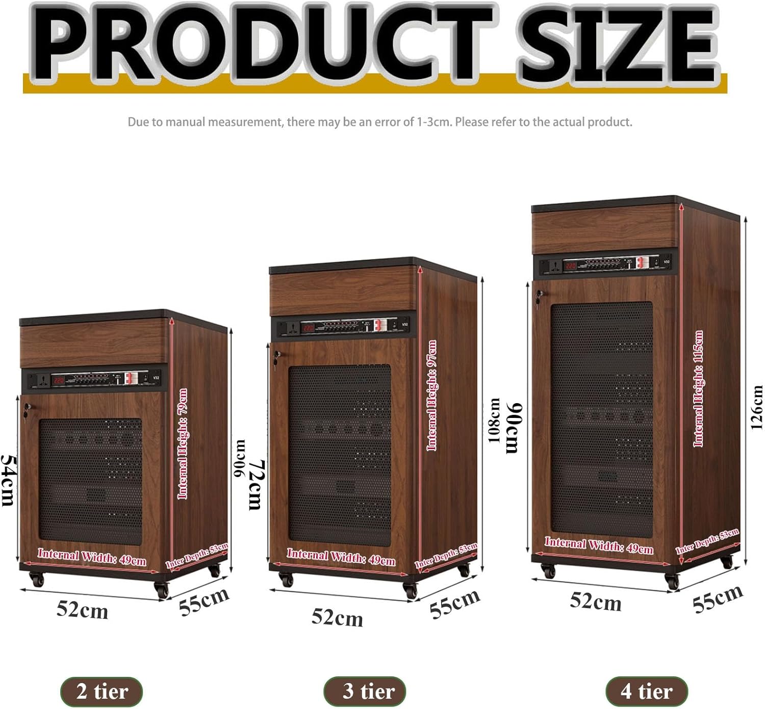 Diodceraic Heavy Duty 12U Audio Rack On Wheels - Professional Studio & Home Theater Equipment Cabinet for Amplifier