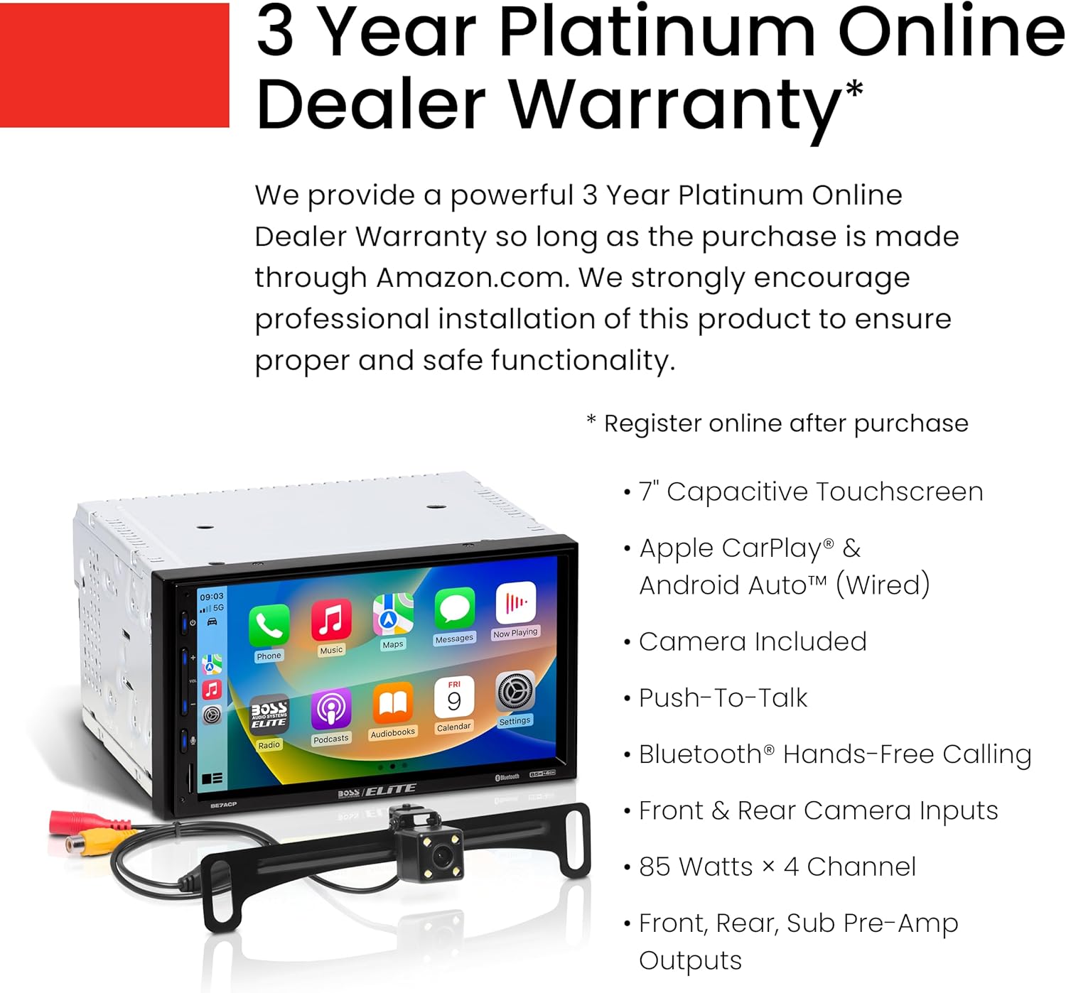 BOSS Audio Systems BE7ACP-C Car Stereo - Apple CarPlay