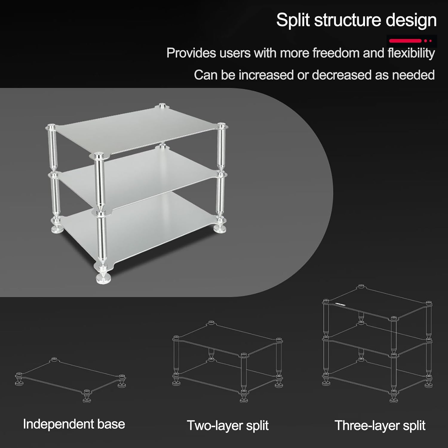 ZIHESY Audio Rack Tower Small AV Component Entertainment Stand