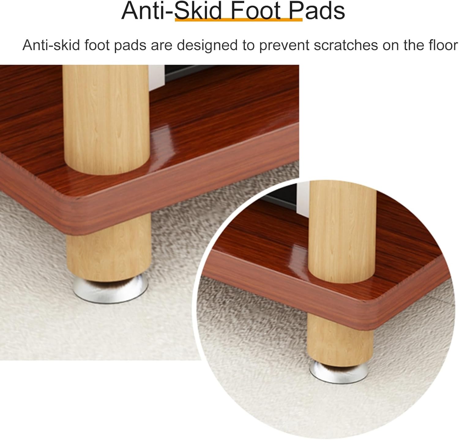 AV Media Stand Stereo System Entertainment Components Cabinet with Silent Foot pad