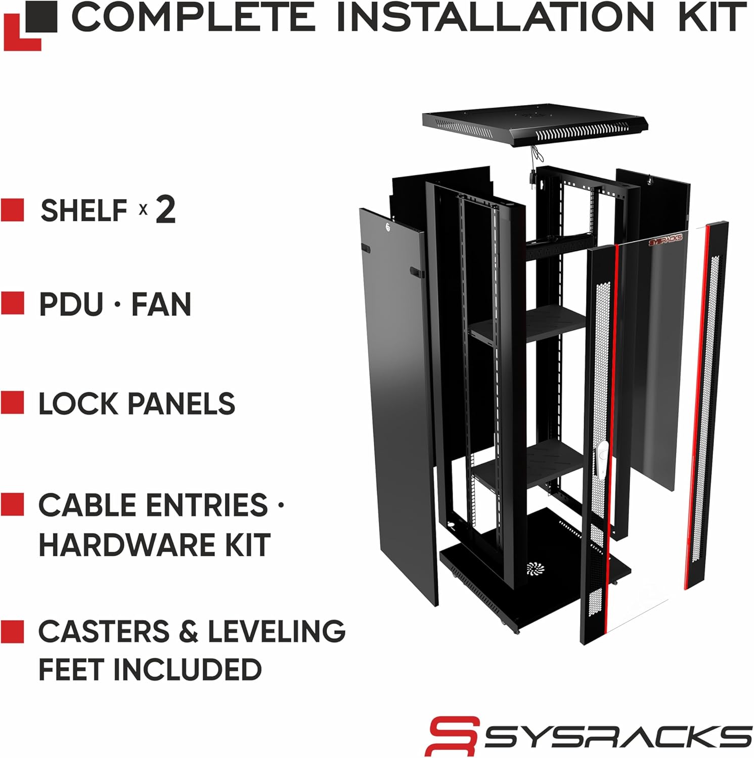 Sysracks 27U Wall Mount Server Rack Cabinet
