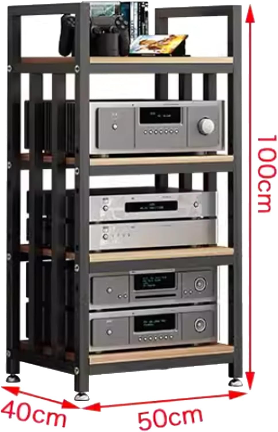 White Wooden Av Media Stand For Home Office And Theater Open Stereo Stand Audio Video Shelving Rack For Recording Room Small Media Console With Audio Component Tower Cabinet