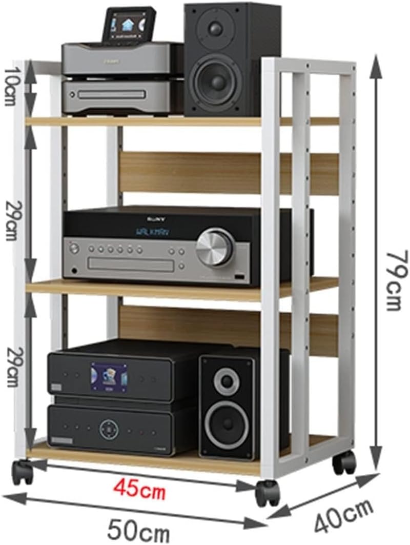 YLQFGUVWK 3 Tier AV Media Stand Corner Wooden Corner Component Cabinet Stereo Audio Rack