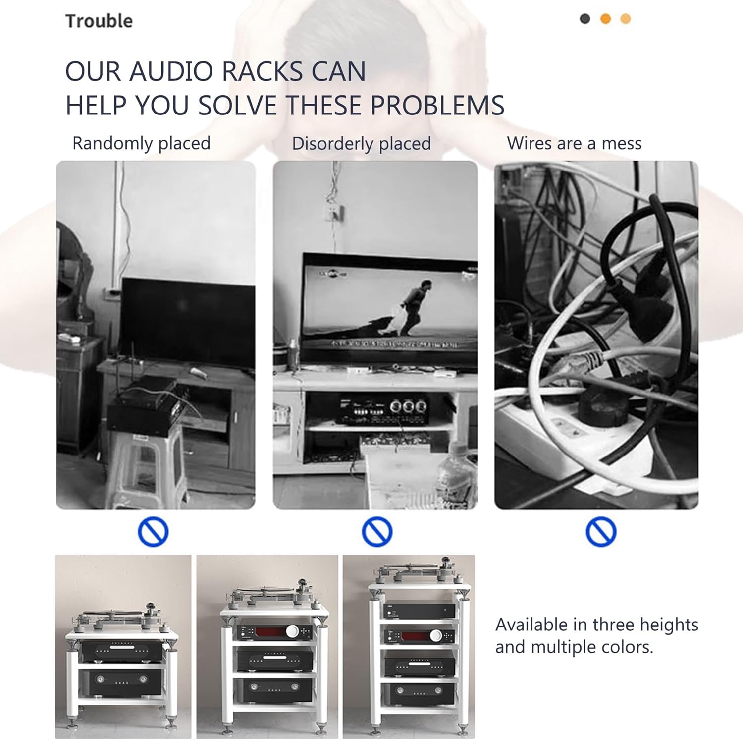Leaceuv Audio Rack Stereo Cabinet