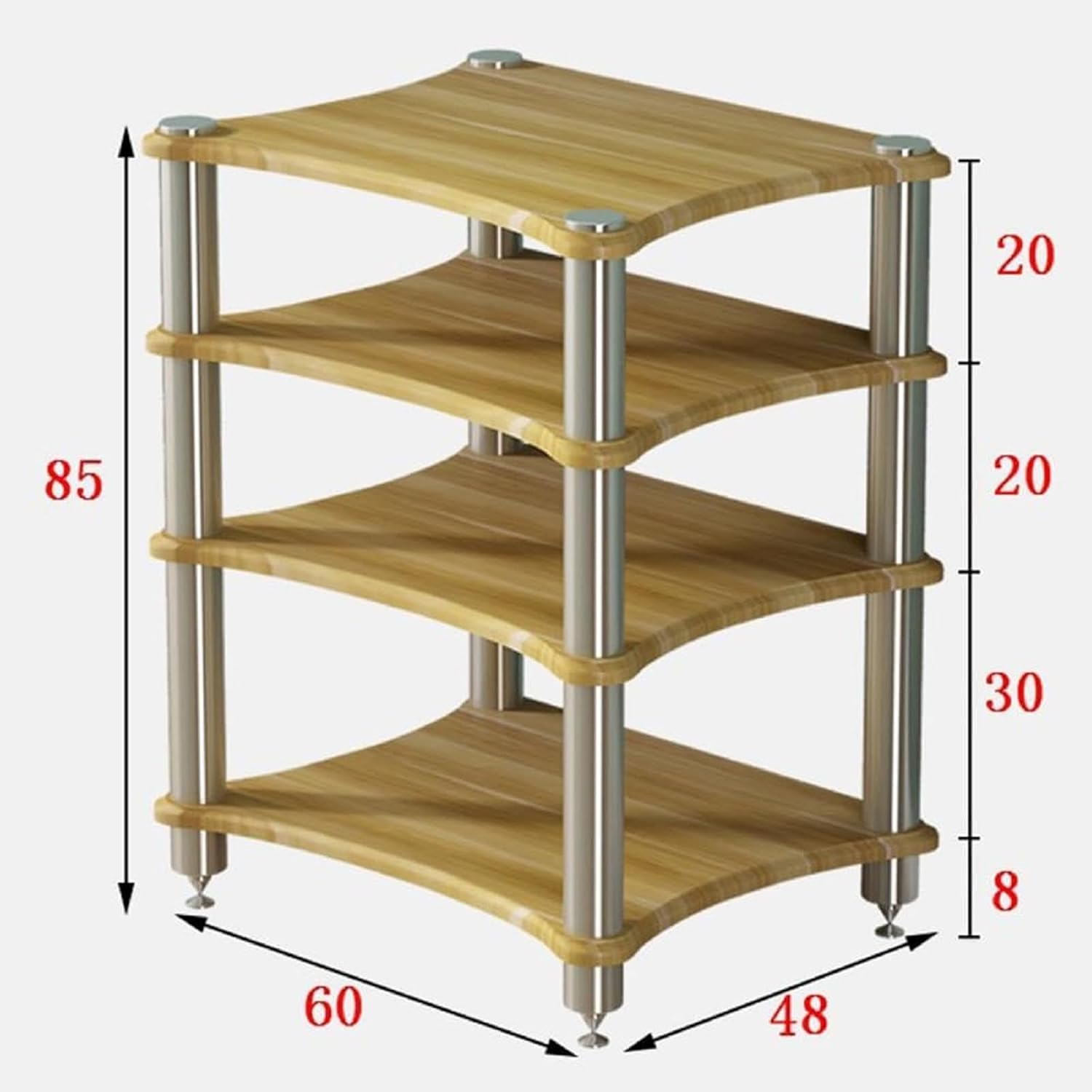 1 2 3 4 Tier AV Media Stand Component Cabinet