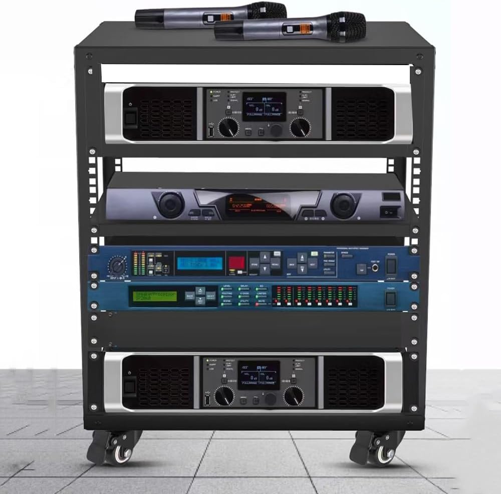 TAJMDGW Movable HiFi Audio Rack Adjustable AV Media Stand