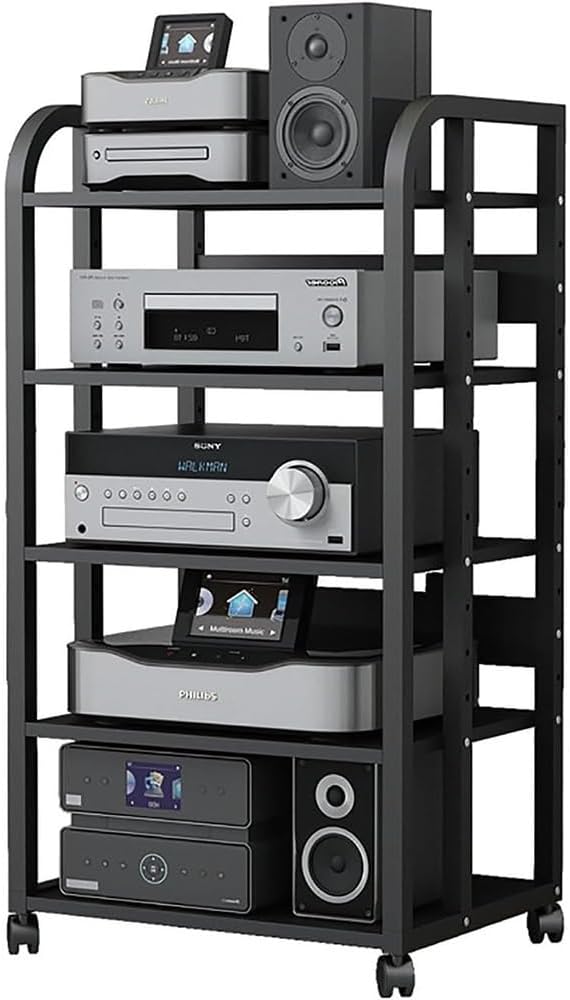BIUBPW Media Stand Audio Rack 5-Tier AV Media Stand