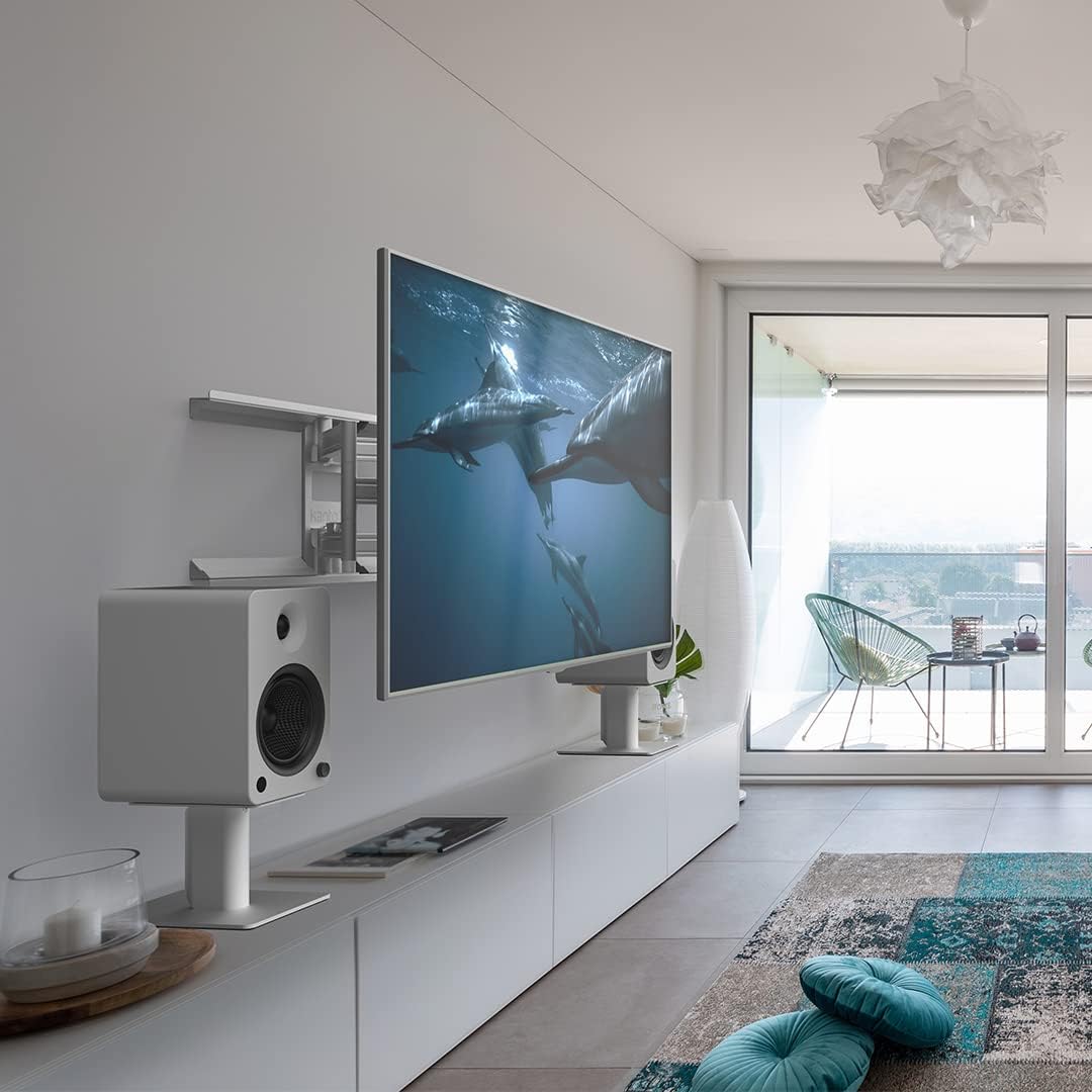 Kanto YU6MW Powered Bookshelf Speakers with Bluetooth and Phono Preamp | Pair | Matte White