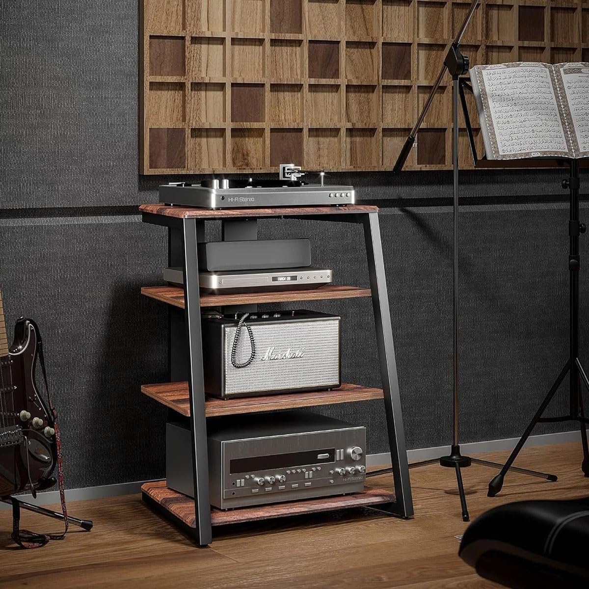 4-Tier AV Media Stand for Stereo Components