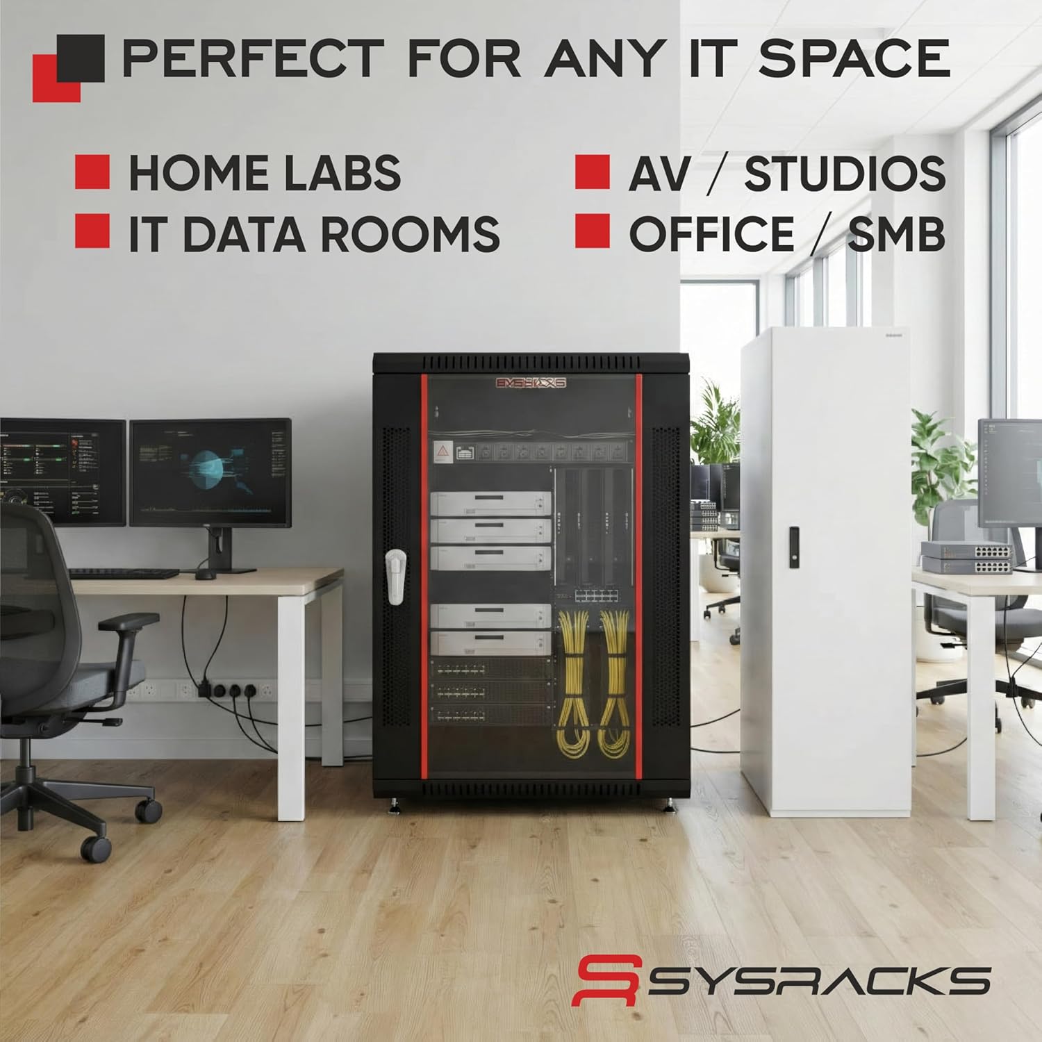 Sysracks 27U Wall Mount Server Rack Cabinet