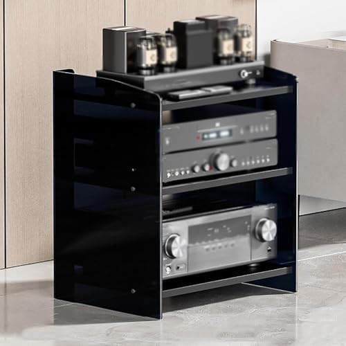 Acrylic Media Shelf - Stereo Cabinet & Console Storage - Audio Rack for Entertainment