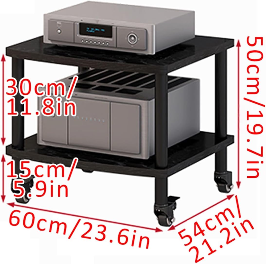 Walnut 2/3/4-Tier AV Media Stand - Vinyl Record Player Storage Shelf