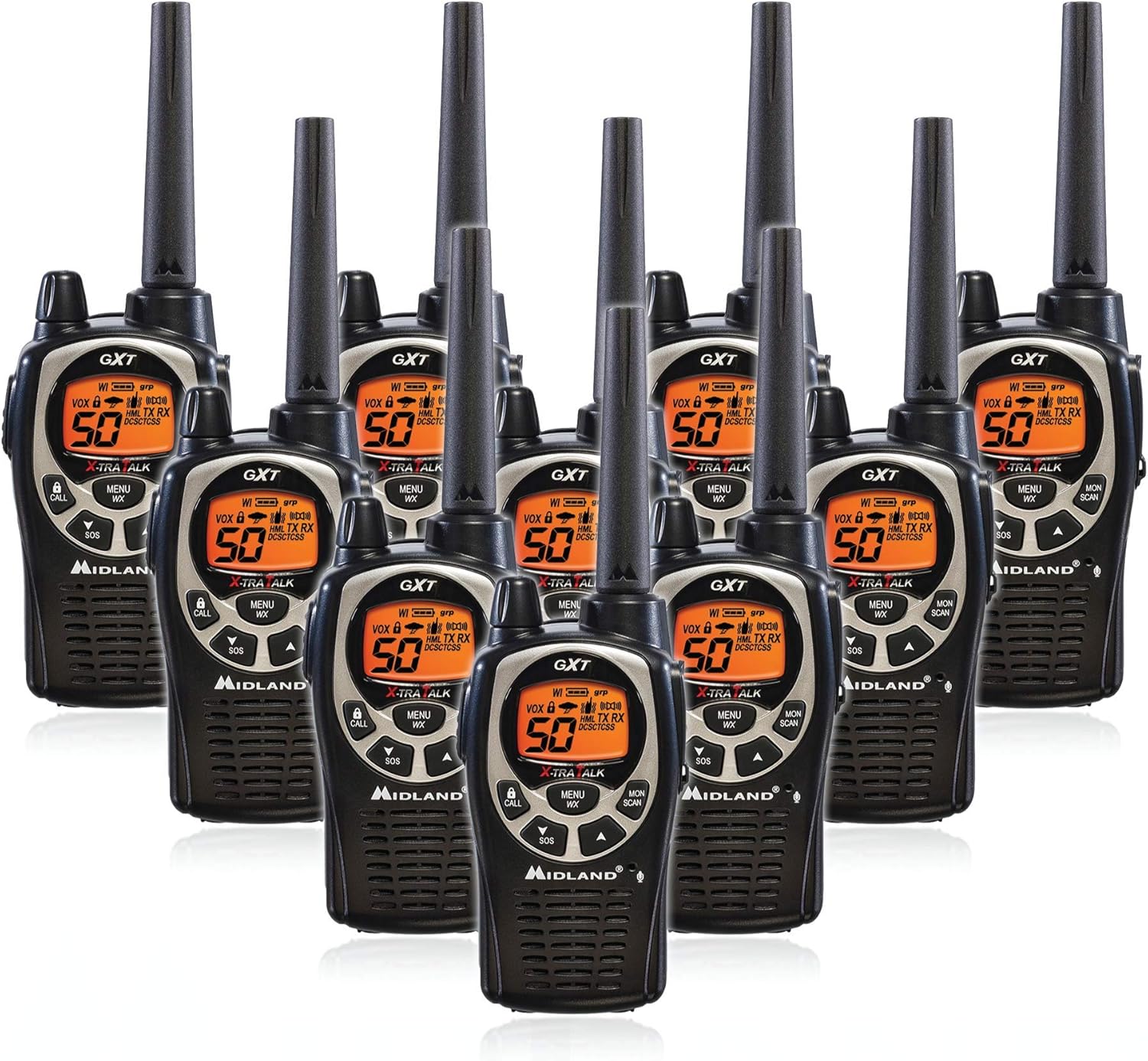 Midland GXT1000 GMRS Walkie Talkie - Long Range Two Way Radio with NOAA Weather Scan + Alert