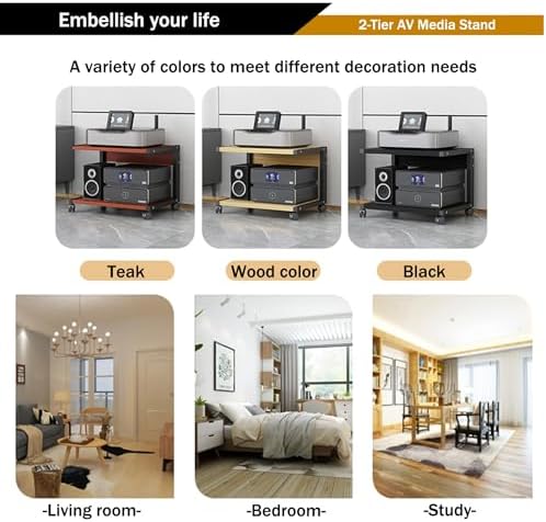 USZWBY Media Stereo Cabinet Standav Media Stand with Wheels
